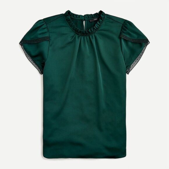 J.Crew Tulip-sleeve ruffleneck top, XXS. New with tag and extra buttons - Picture 1 of 1